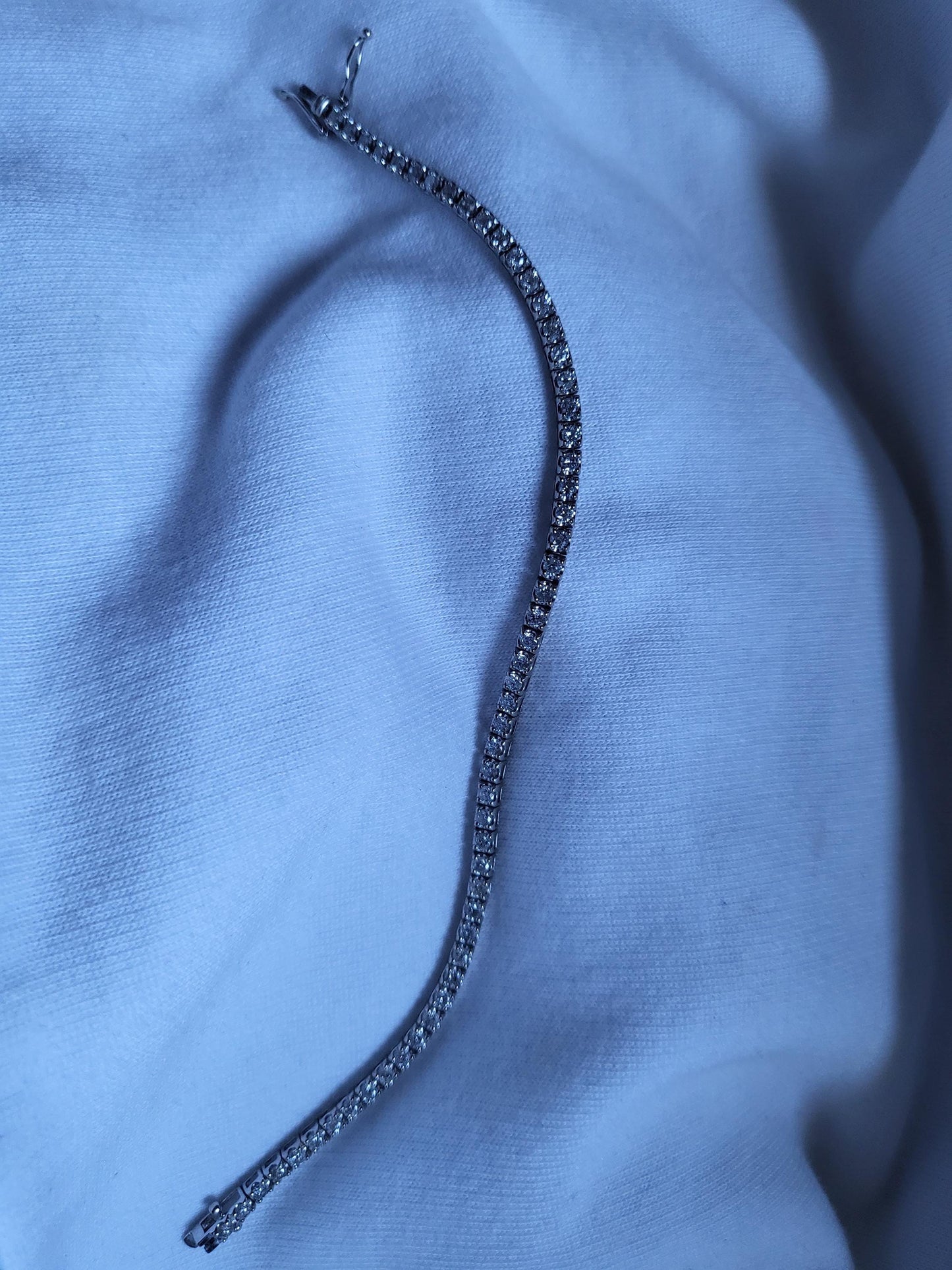 14k White Gold Diamond Tennis Bracelet: 7.5 Inch, SI Clarity