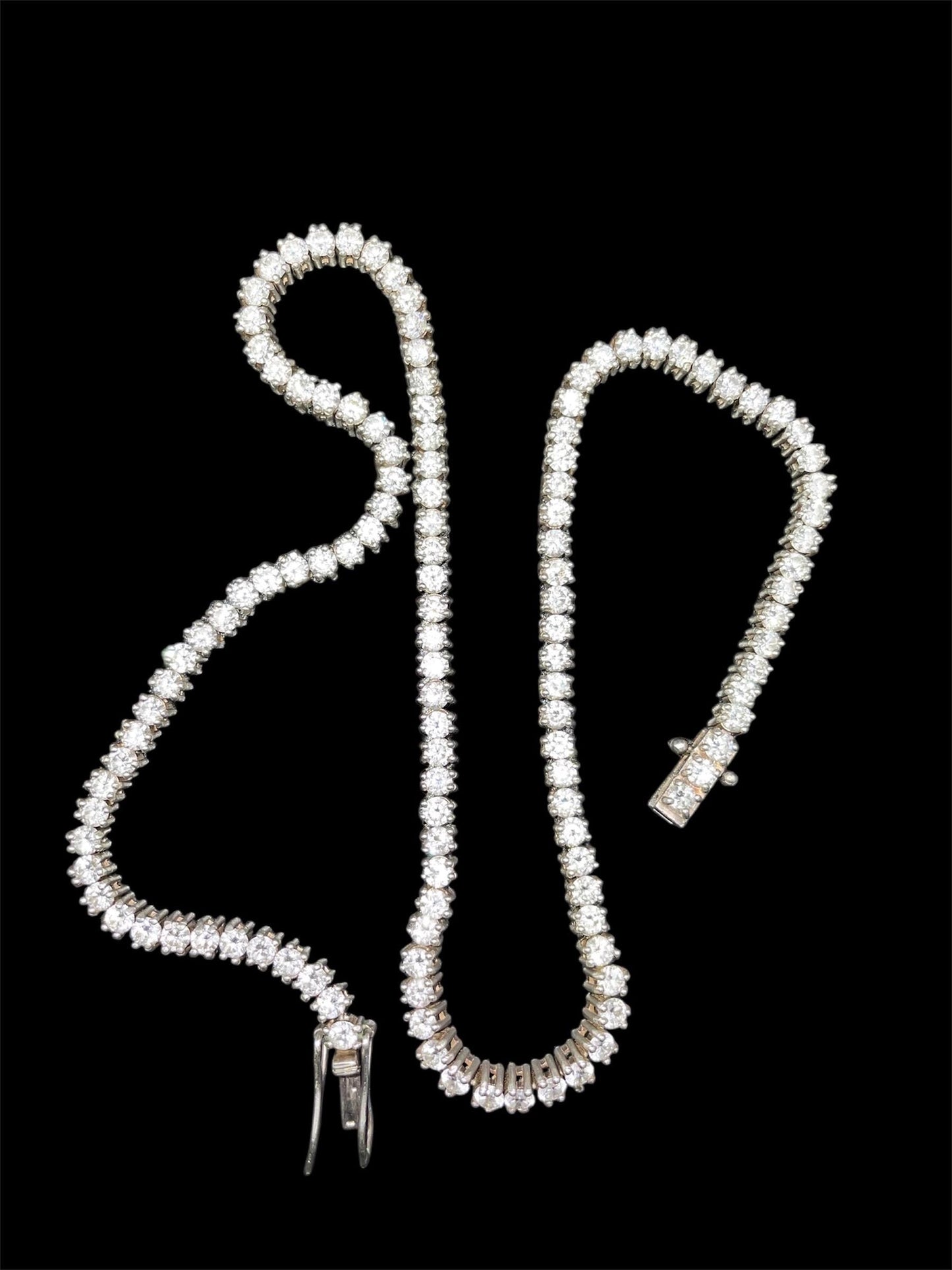 Lab Grown Diamond Tennis Necklace: Sterling Silver, VVS/VS Clarity