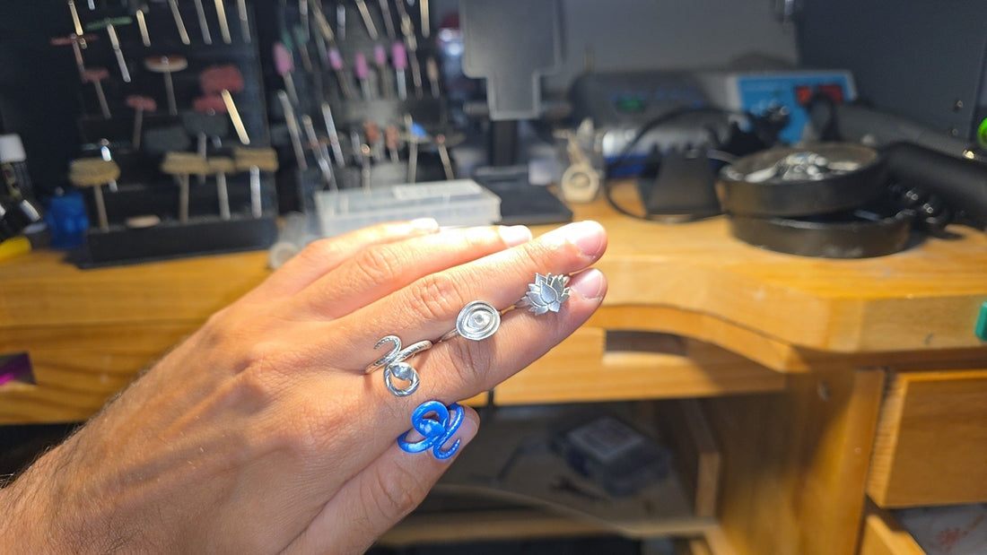 3 rings from our signature Aura collection