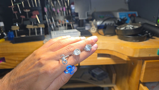 3 rings from our signature Aura collection