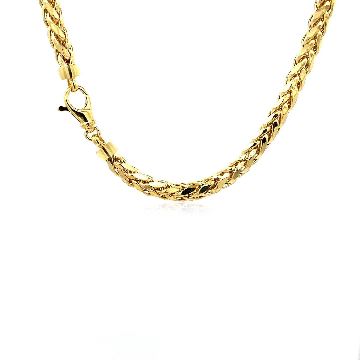 5.2mm 14k Yellow Gold Diamond Cut Round Franco Chain