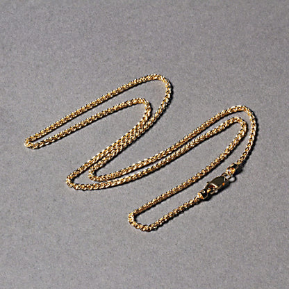 14k Yellow Gold Round Wheat Chain 1.5mm