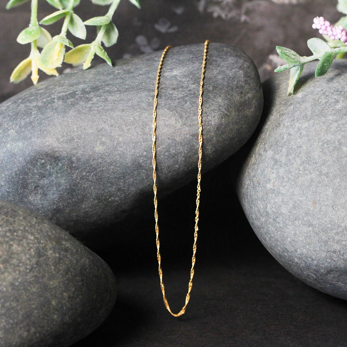 10k Yellow Gold Singapore Chain 0.8mm