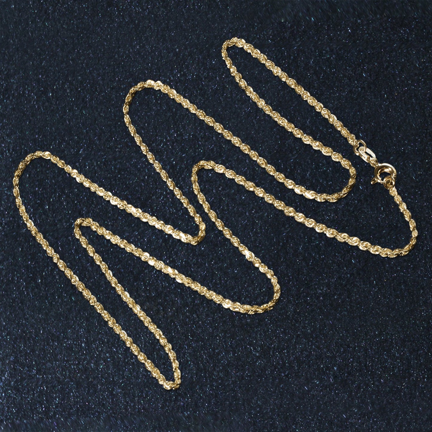 10k Yellow Gold Solid Diamond Cut Rope Chain 1.4mm