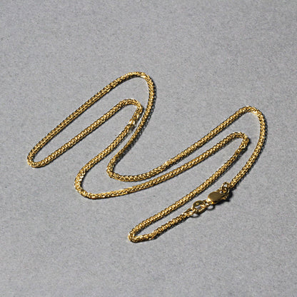 14k 1.8mm Yellow Gold Square Wheat Chain