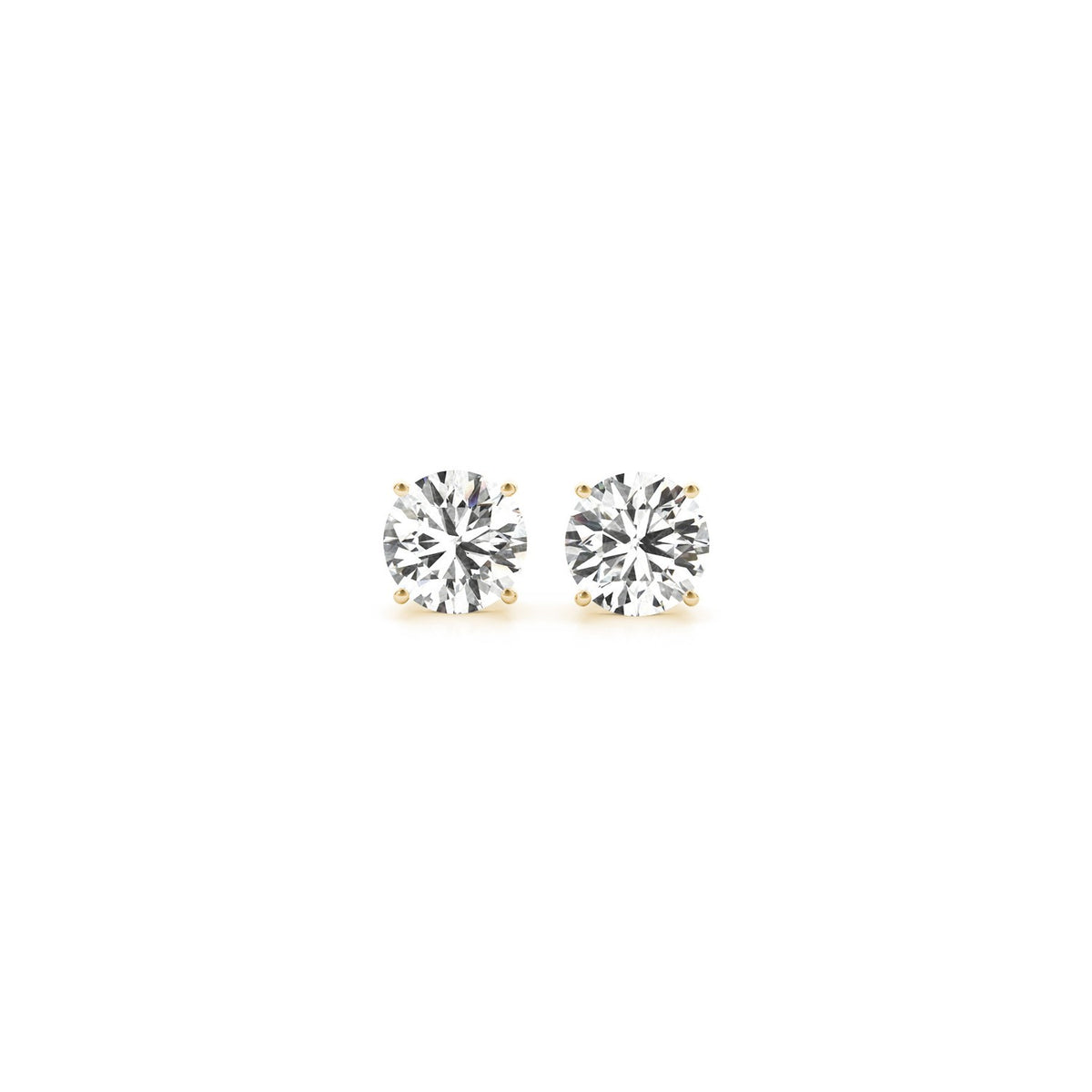 1 cttw Certified IGI Lab Grown Round Diamond Stud Earrings 14k Yellow Gold (G/VS2)