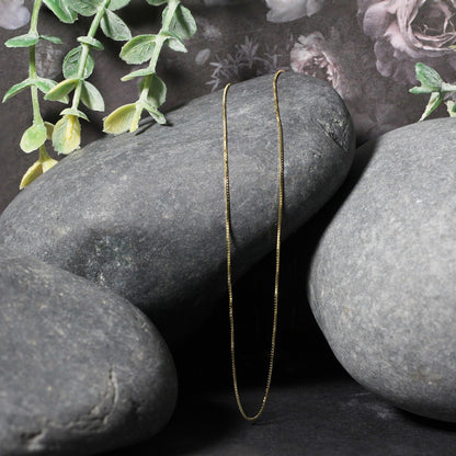 10k Yellow Gold Classic Box Chain 0.6mm