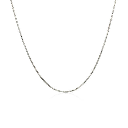 Sterling Silver Rhodium Plated Box Chain 0.7mm