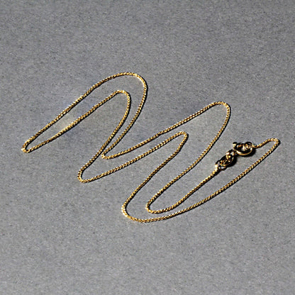 14k Yellow Gold Diamond Cut Round Wheat Chain 0.6mm