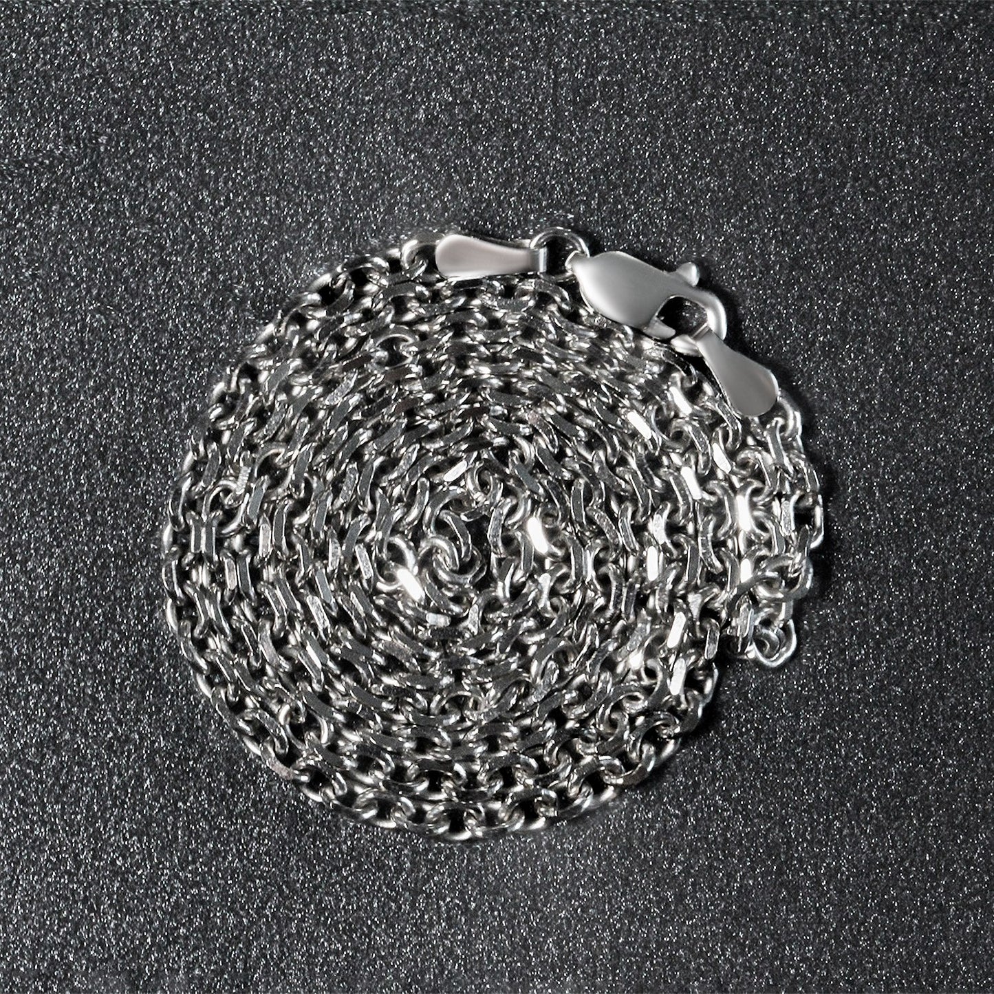 3.1mm 14k White Gold Diamond Cut Cable Link Chain