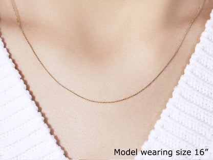 10k Yellow Gold Cable Link Chain 0.5mm