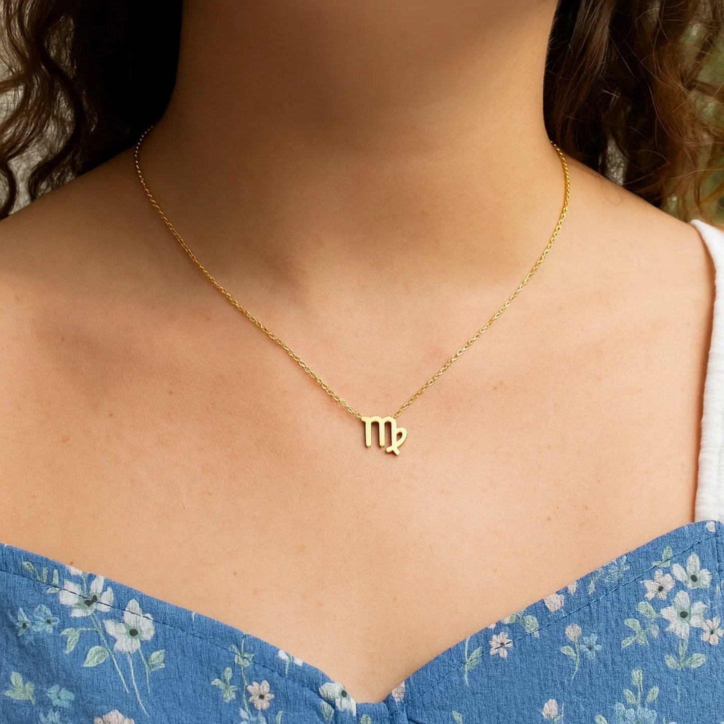14K Yellow Gold Virgo Necklace