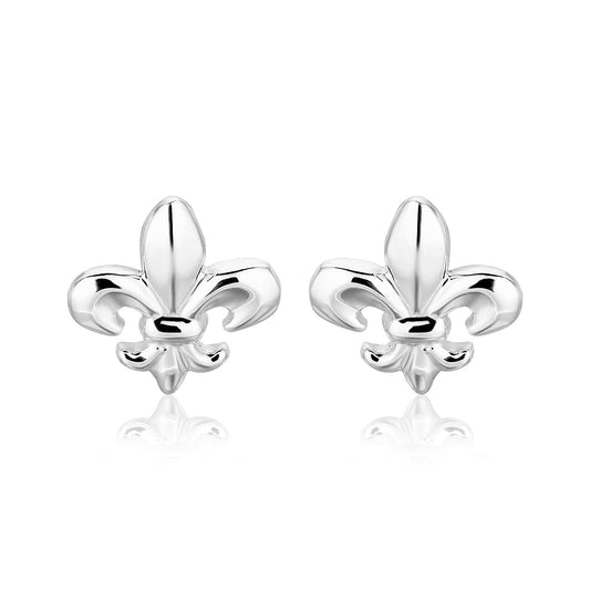 Sterling Silver Fluer De Lis Earrings