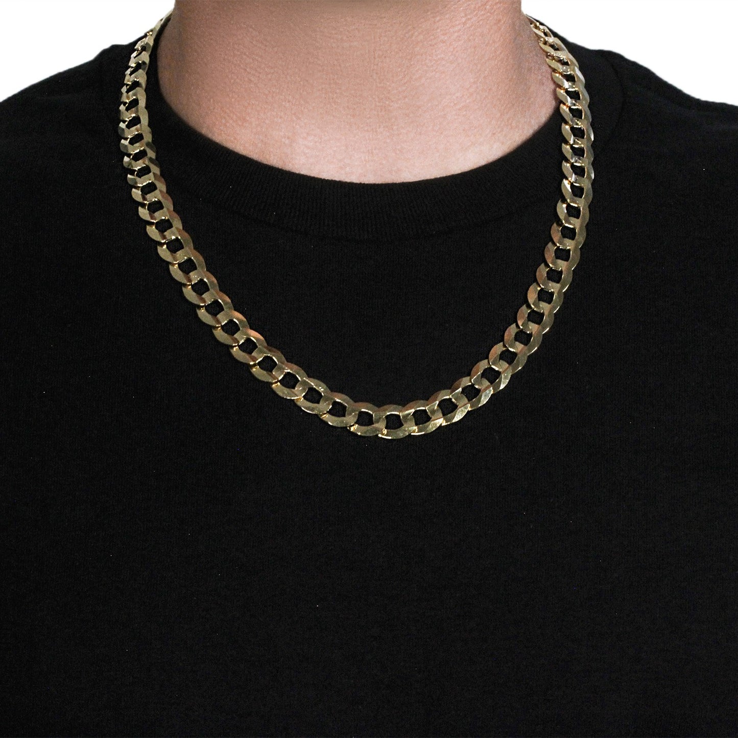 Solid Curb Chain in 14k Yellow Gold (12.18mm)