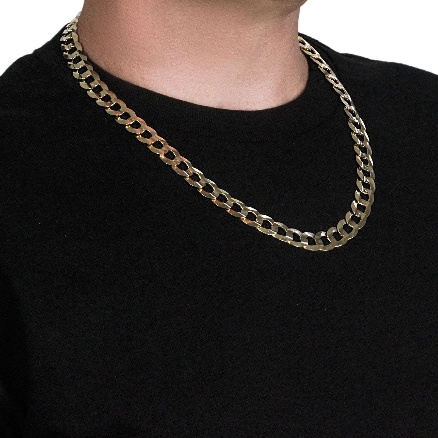 Solid Curb Chain in 14k Yellow Gold (12.18mm)