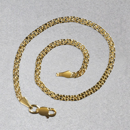 2.5mm 14k Yellow Gold Bismark Bracelet