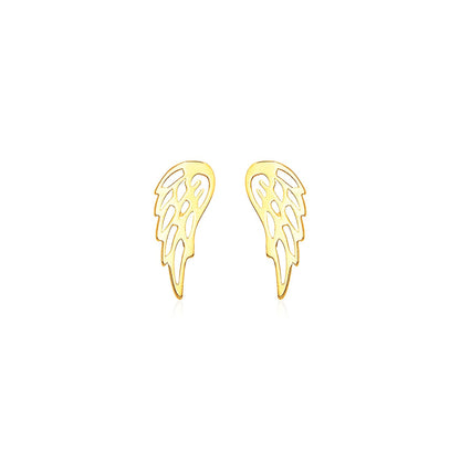 14k Yellow Gold Polished Wing Post Earrings
