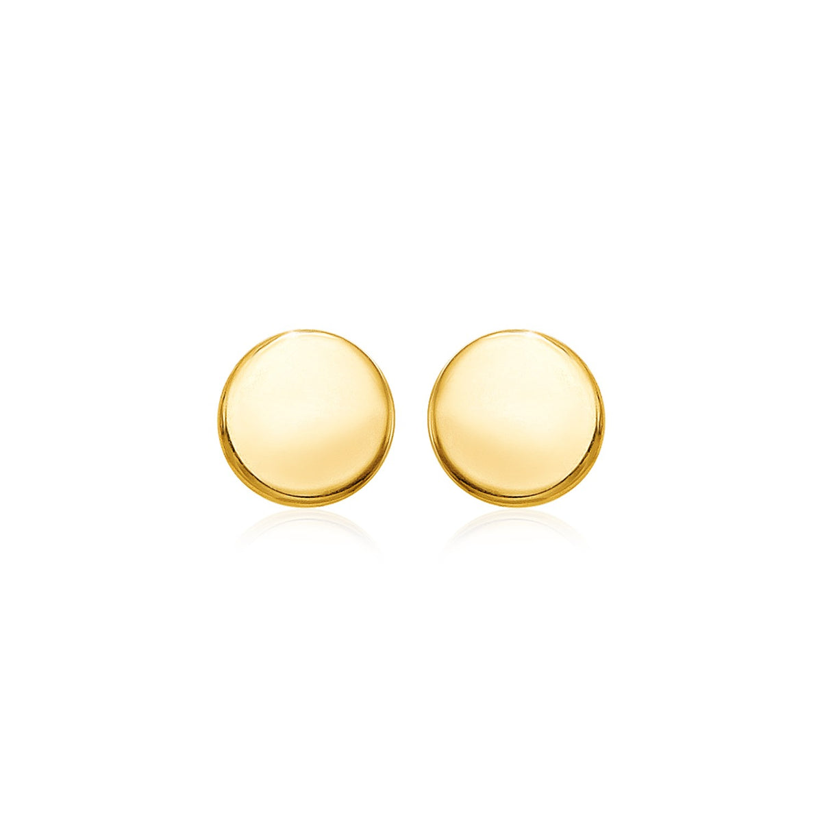 14k Yellow Gold Polished Round Post Earrings(5.5mm)