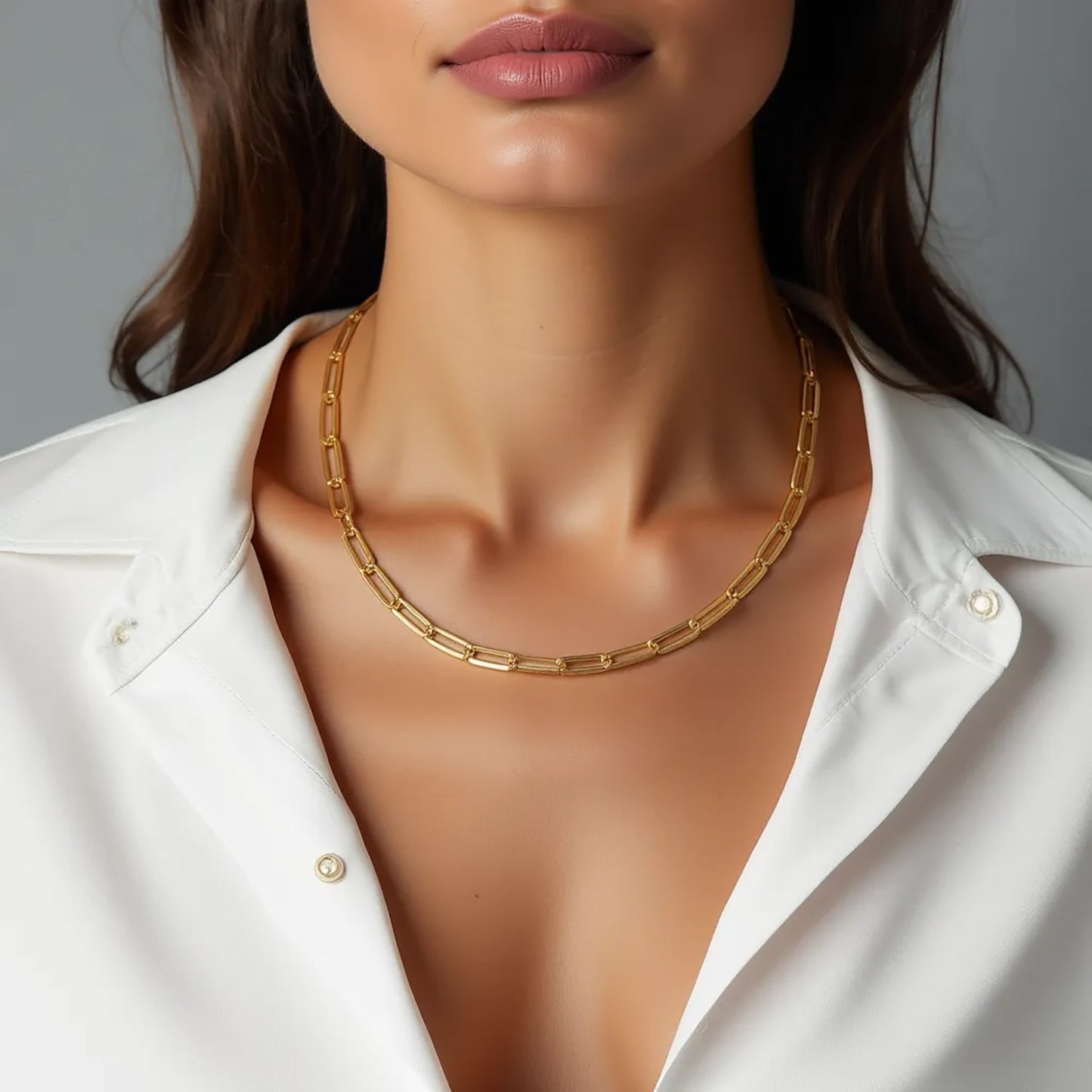 14K Yellow Gold Delicate Paperclip Chain (2.1 mm)