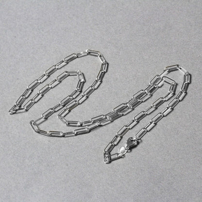 18K White Gold Paperclip Chain (2.50 mm)