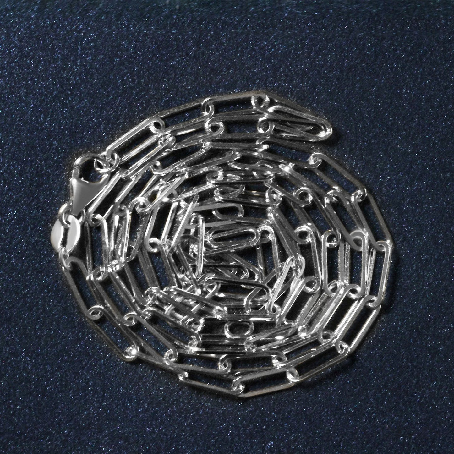 18K White Gold Paperclip Chain (2.50 mm)