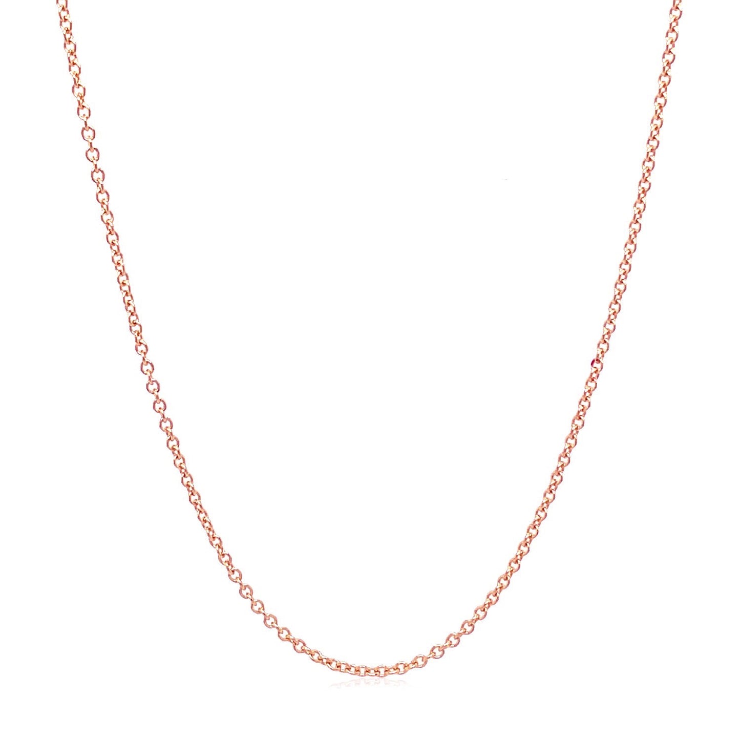 14k Rose Gold Round Cable Link Chain 1.3mm