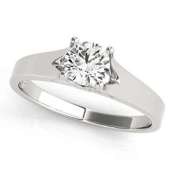 14k White Gold Prong Set Style Solitaire Diamond Engagement Ring (1/2 cttw)