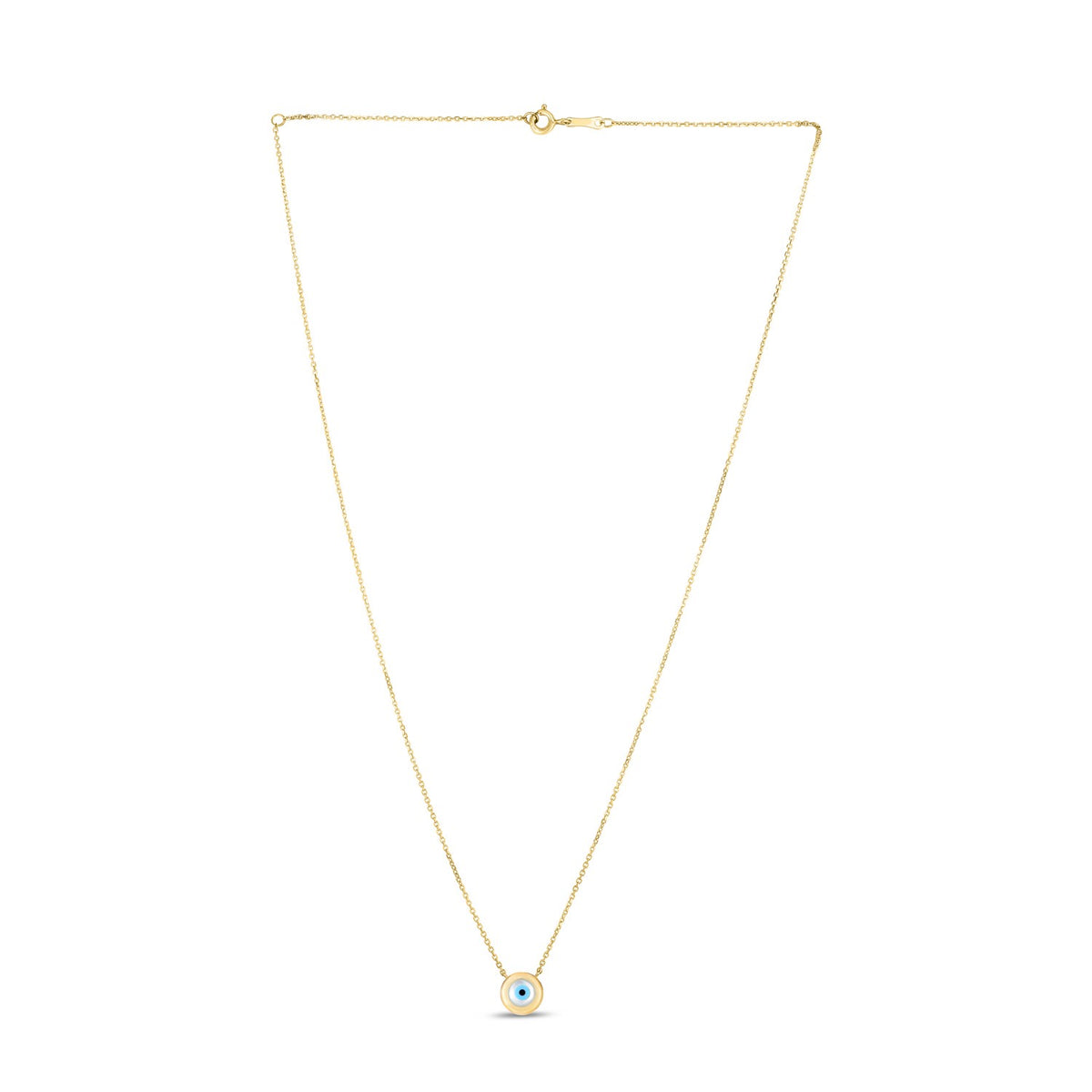 14k Yellow Gold MOP Evil Eye Necklace