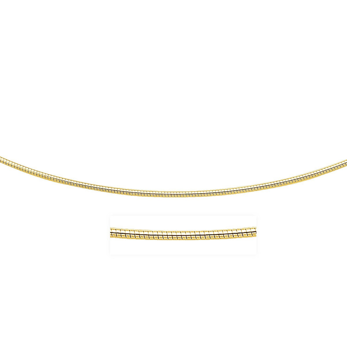 14k Yellow Gold Necklace in a Round Omega Chain Style