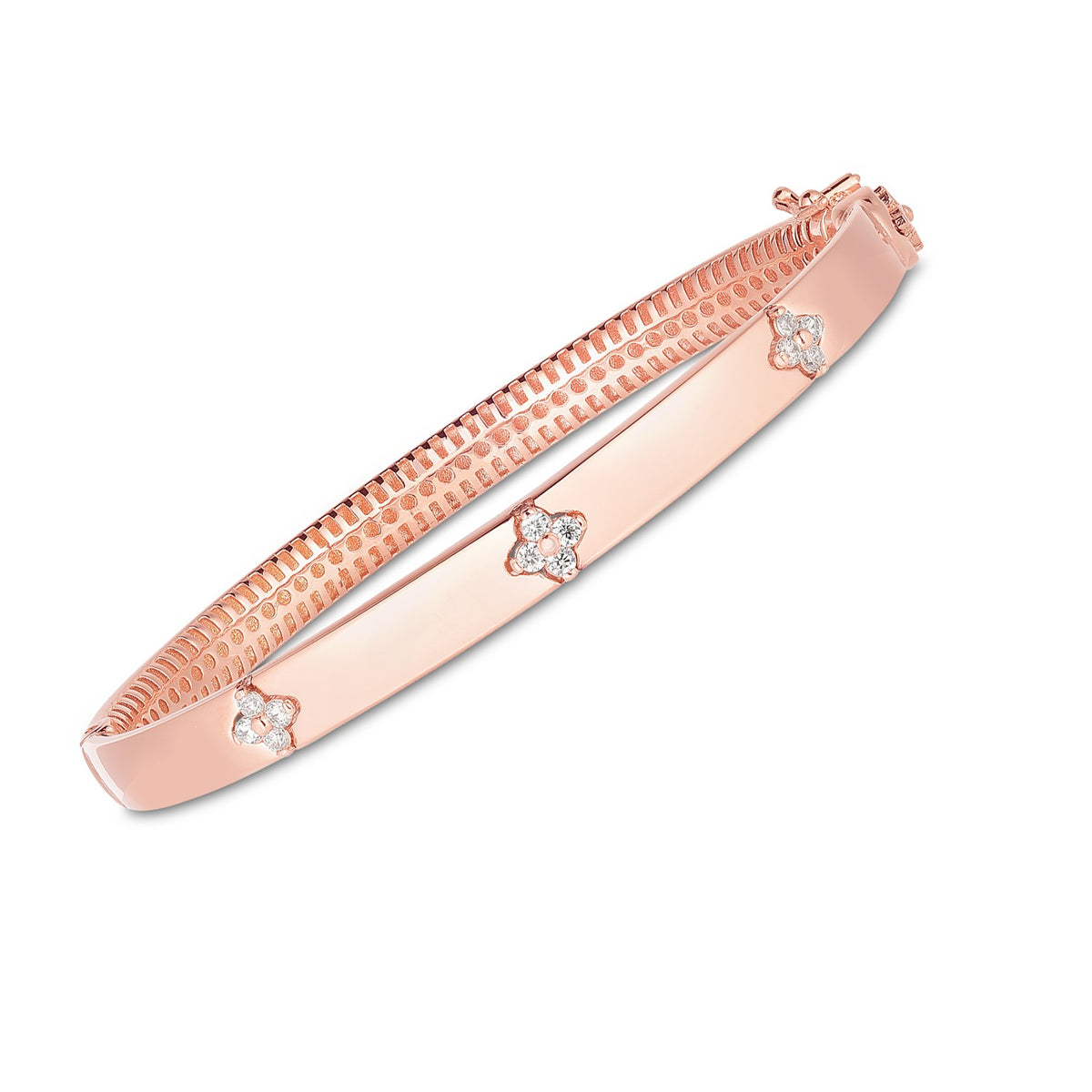 14k Rose Gold Trilogy Diamond Bangle