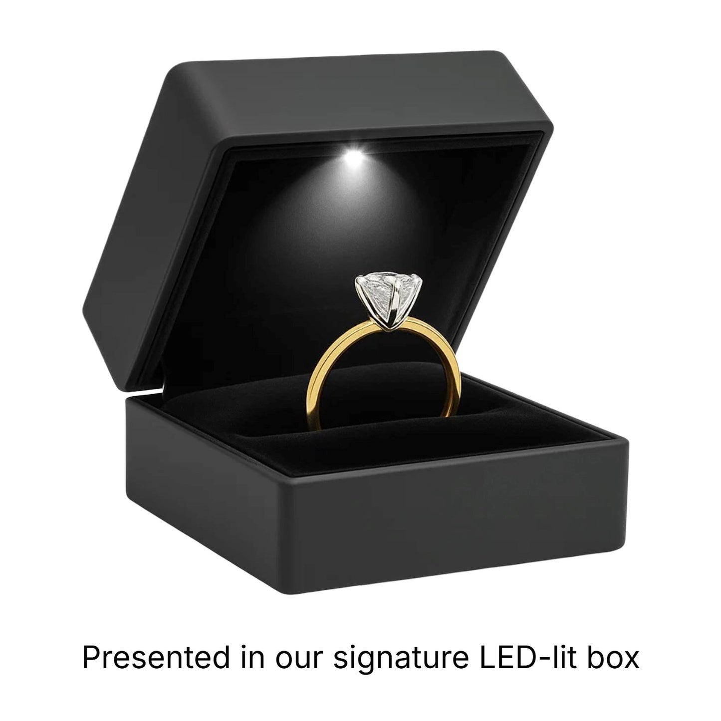 5 Carat Princess Lab Grown IGI G/VS1 Diamond Solitaire Ring in 14K Yellow Gold