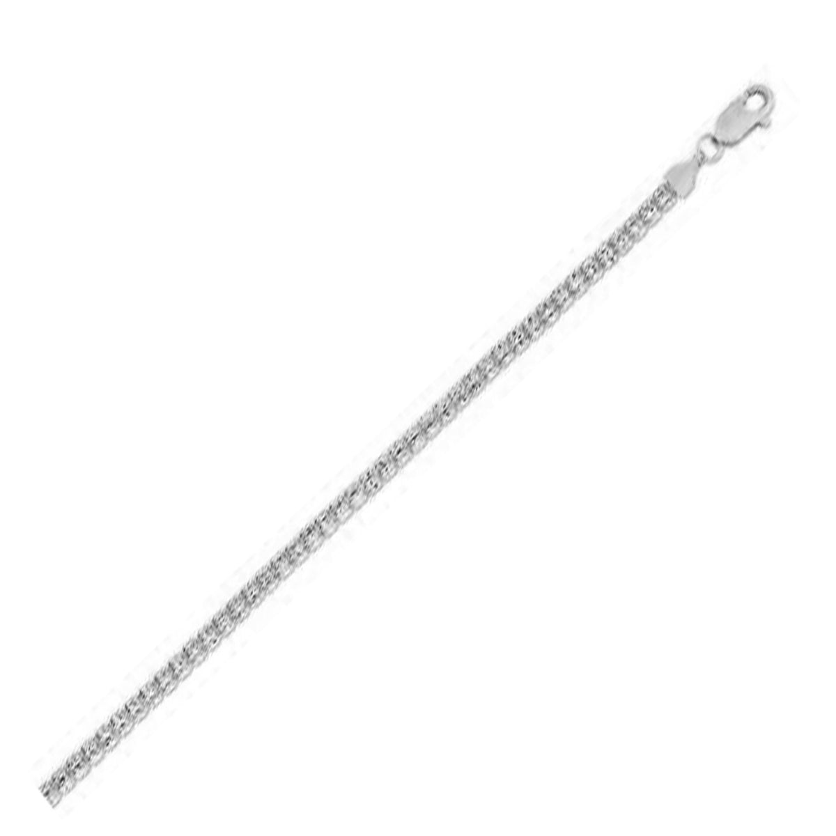 Ice Barrel Chain Bracelet in 14k White Gold (3.1 mm)