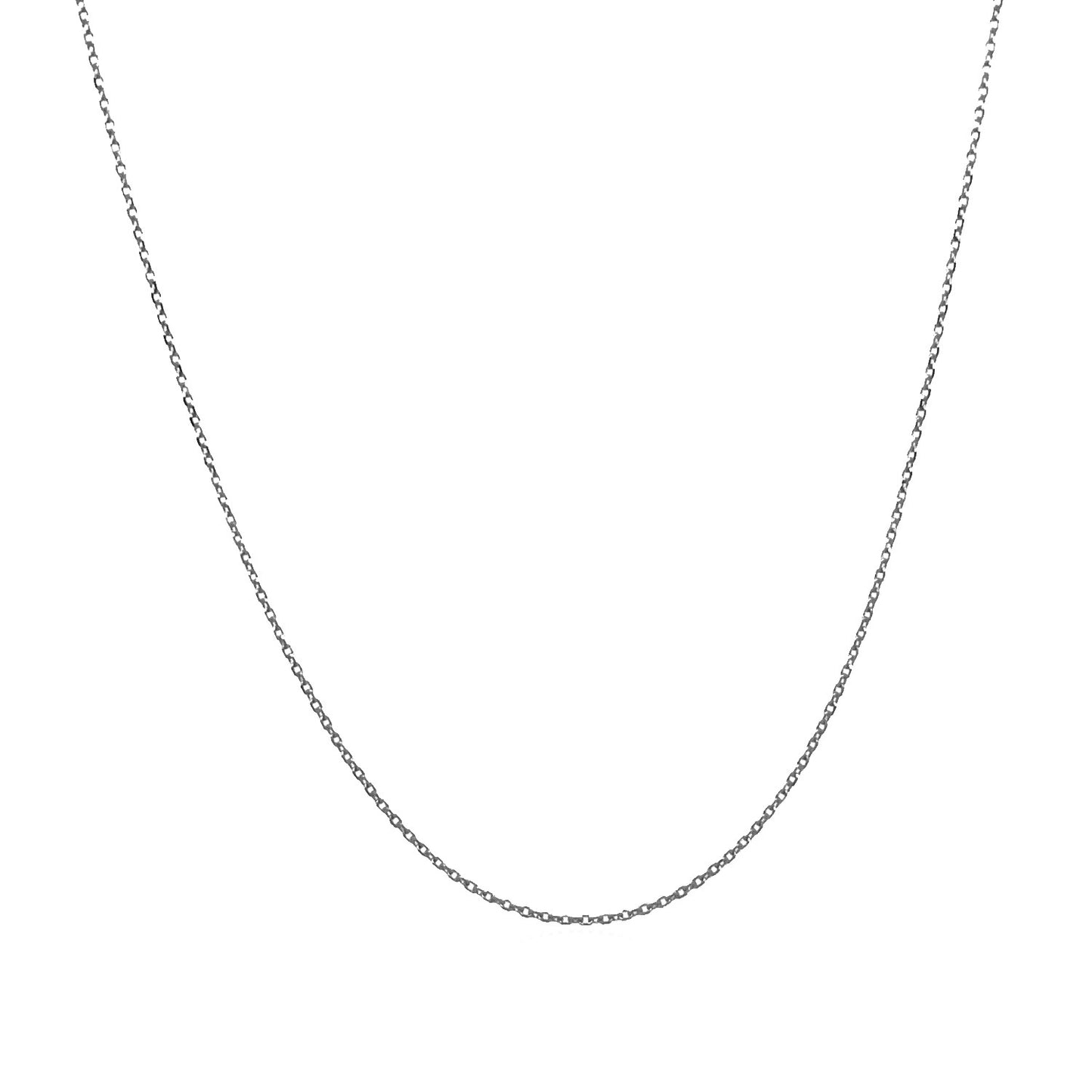 14k White Gold Diamond Cut Cable Link Chain 0.7mm
