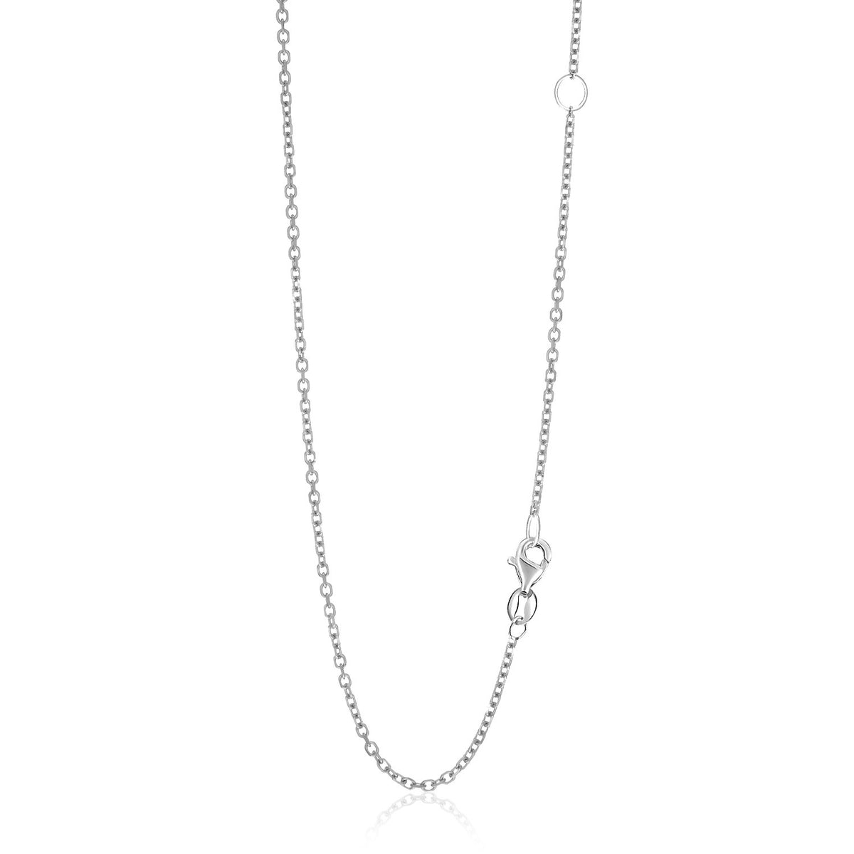 14k White Gold Adjustable Cable Chain 1.5mm