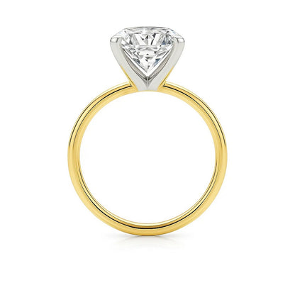 5 Carat Emerald Lab Grown IGI G/VS1 Diamond Solitaire Ring in 10K Yellow Gold