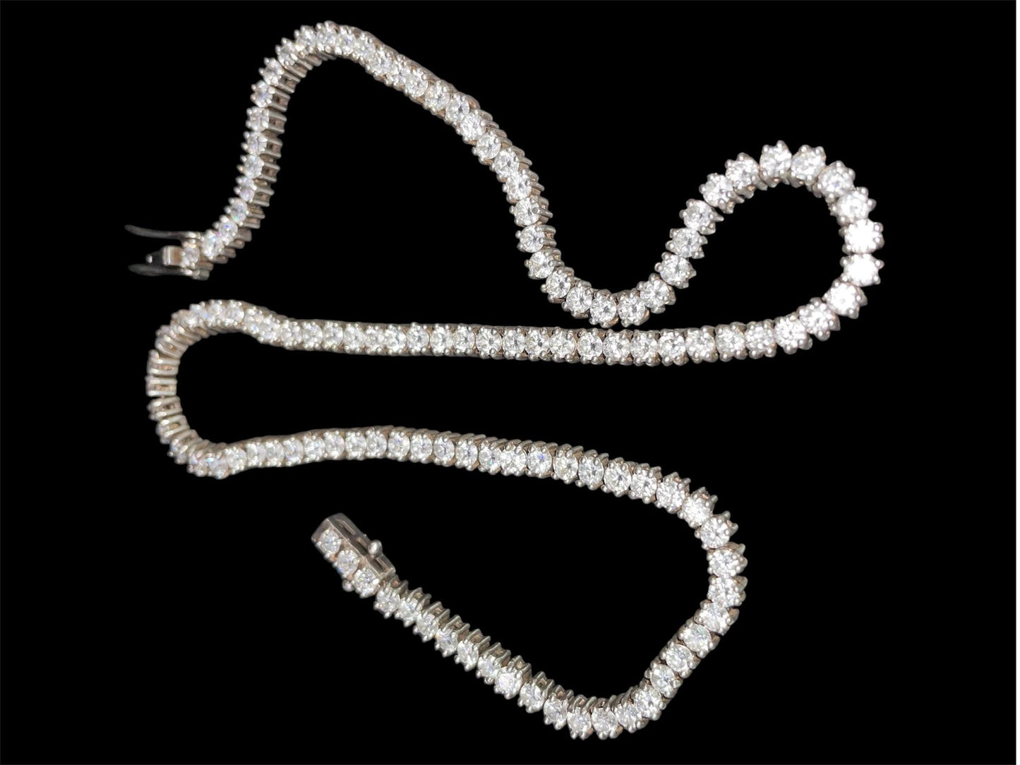 Lab Grown Diamond Tennis Necklace: Sterling Silver, VVS/VS Clarity