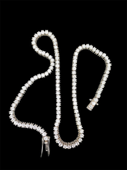 Lab Grown Diamond Tennis Necklace: Sterling Silver, VVS/VS Clarity