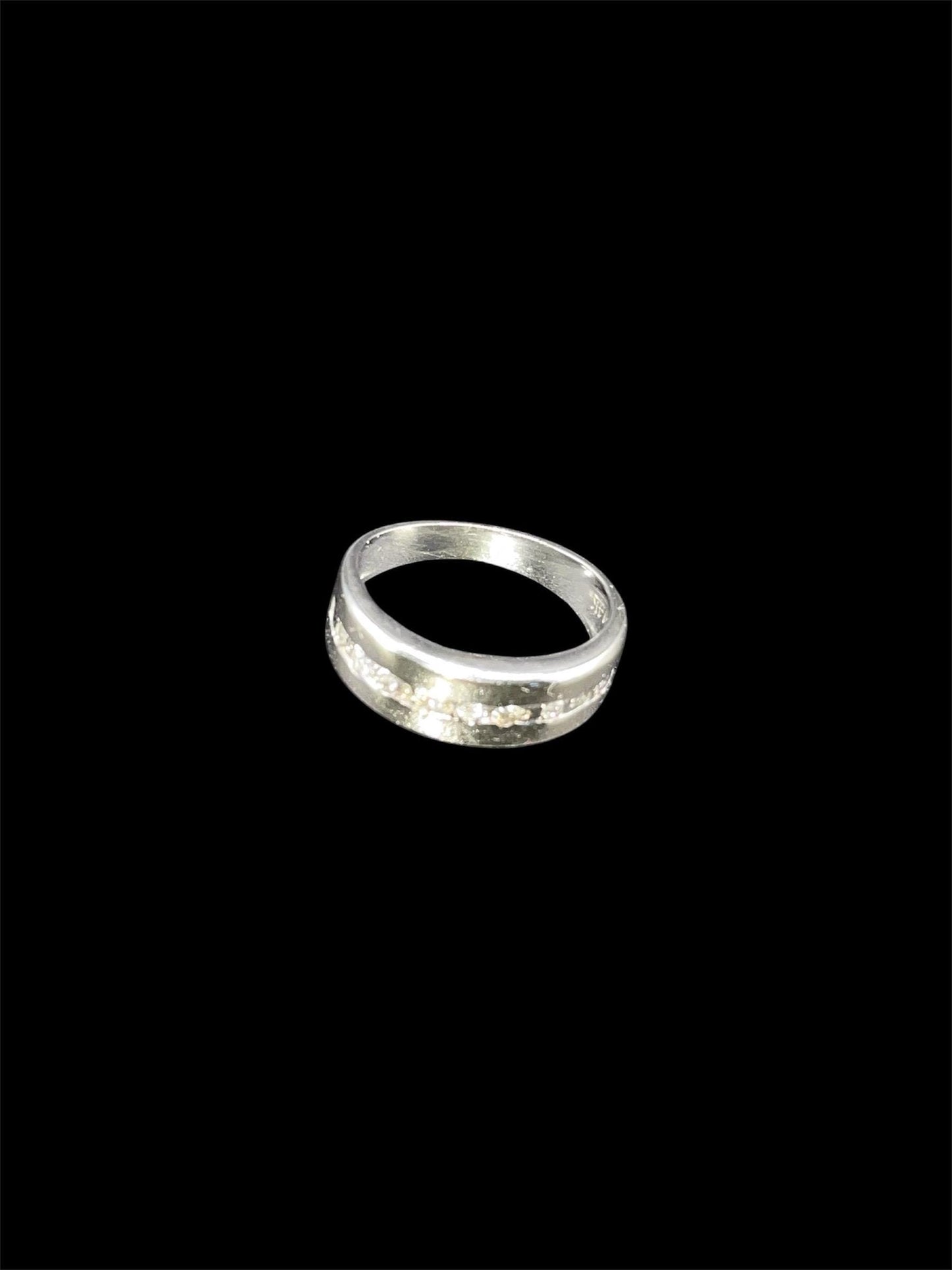14K White Gold Diamond Band