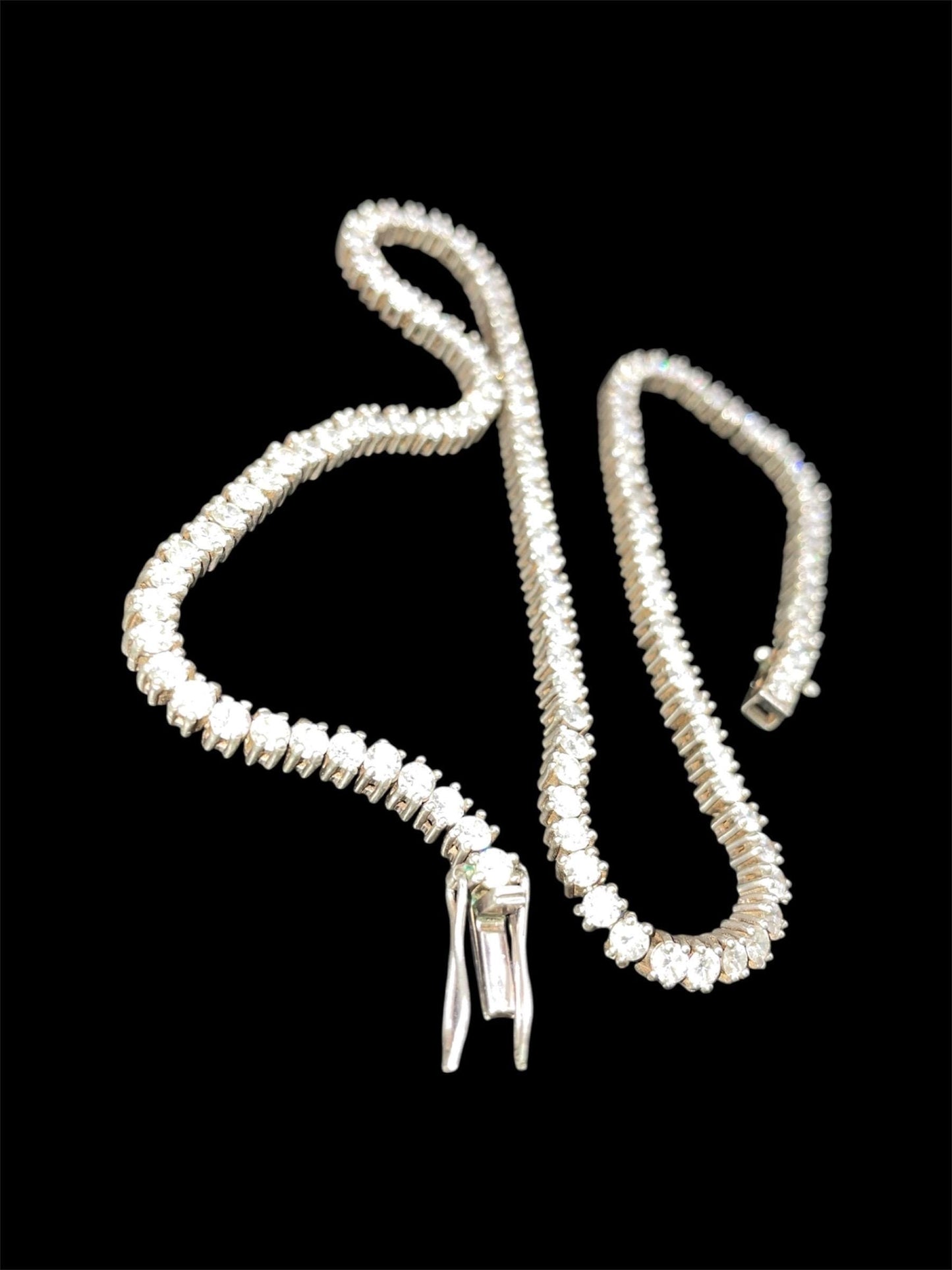 Lab Grown Diamond Tennis Necklace: Sterling Silver, VVS/VS Clarity