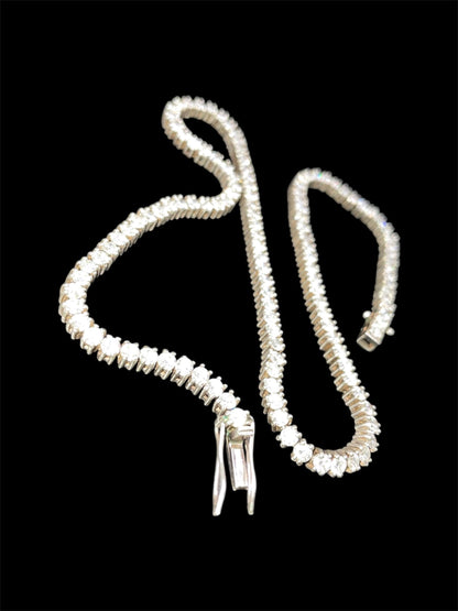 Lab Grown Diamond Tennis Necklace: Sterling Silver, VVS/VS Clarity