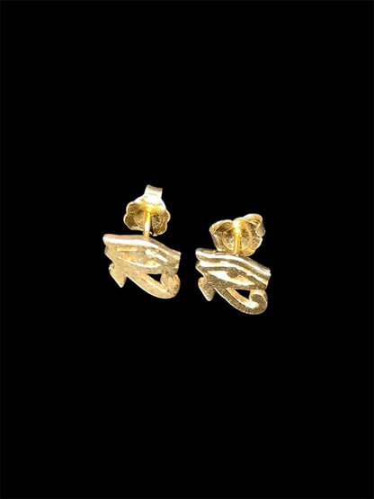 Gold 14K Eye of Horus Earrings