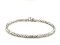 Fancy Weave Bangle in 14k White Gold (3.00 mm)