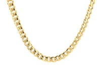 4.5mm 10k Yellow Gold Miami Cuban Semi Solid Chain