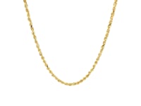 2.25mm 10k Yellow Gold Solid Diamond Cut Rope Chain