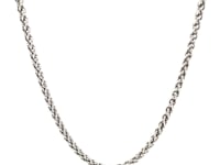 Sterling Silver Rhodium Plated Wheat Chain (2.60 mm)