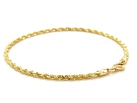 2.5mm 10k Yellow Gold Solid Diamond Cut Rope Bracelet