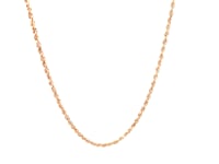14k Rose Gold Solid Diamond Cut Rope Chain 1.5mm