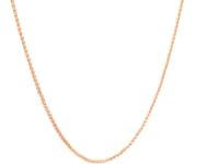 14k Rose Gold Diamond Cut Round Wheat Chain 1.1mm