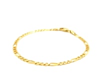 3.1mm 14k Yellow Gold Solid Figaro Bracelet