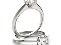 14k White Gold Double Prong Set Solitaire Diamond Engagement Ring (1 cttw)